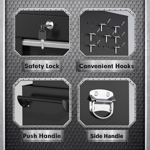 INTERGREAT 8-Drawers Rolling Tool Chest, Assembled Tool Chest with Wheels, De...