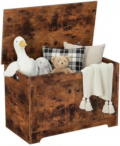 SUPER DEAL Storage Chest, 30 inches Chest Box Organizer with 2 Safety Hinges,...