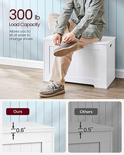 VASAGLE Storage Chest, 29.9 Inches Width Bench with 2 Safety Hinges