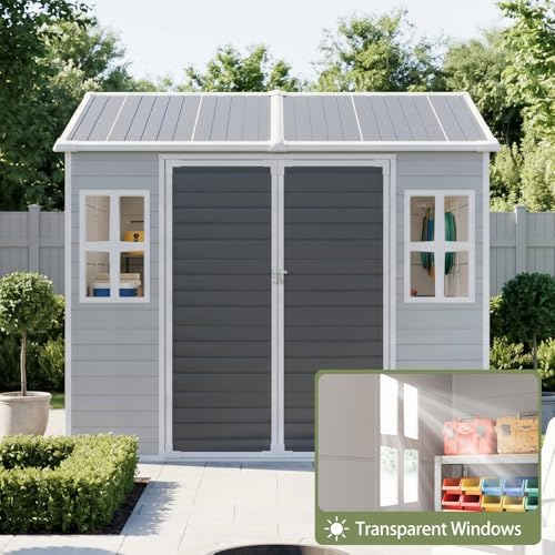 Restland 8x6 FT Resin Storage Shed with Floor & Windows