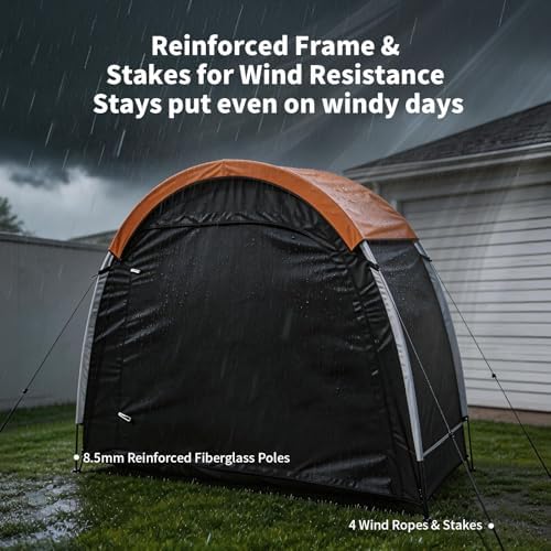 Bike Storage Tent with Rain Cover, PU5000 Waterproof 2-Bike Shed