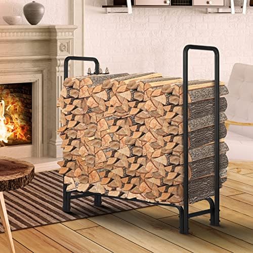 AKSG 4ft Firewood Rack Outdoor Heavy Duty Firewood Storage Rack Easy Assemble...