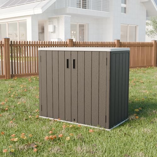 HOMSPARK Outdoor Storage Shed 37 Cu.Ft, All-Weather Resistant Resin Garden Sh...