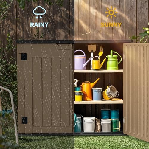 DWVO 35 Cu Ft Outdoor Horizontal Storage Shed w/o Shelf, 39 in Height Storage...