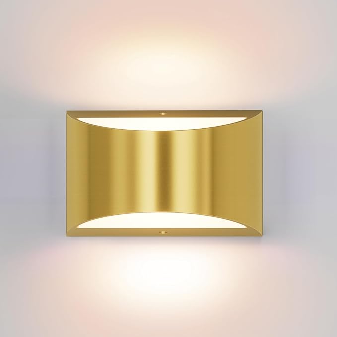 Aipsun Brushed Brass Wall Sconce Indoor Wall Lights Hardwired 1 Pack Up and