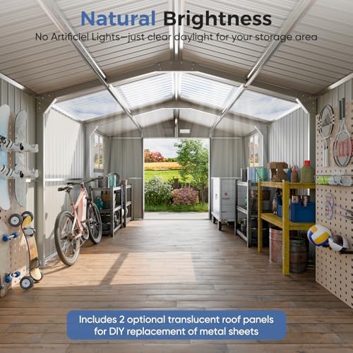 K Knowbody 10x16 FT Metal Storage Shed, 20-Gauge Frame with Double Doors