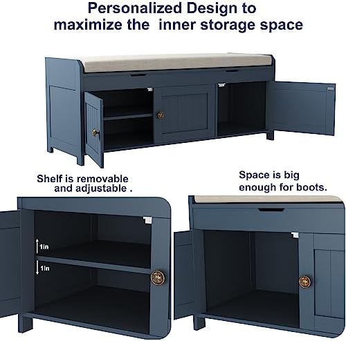 HOMEFORT 41.3" Shoe Bench with Lift Top Storage, Entryway Bench with Cus...