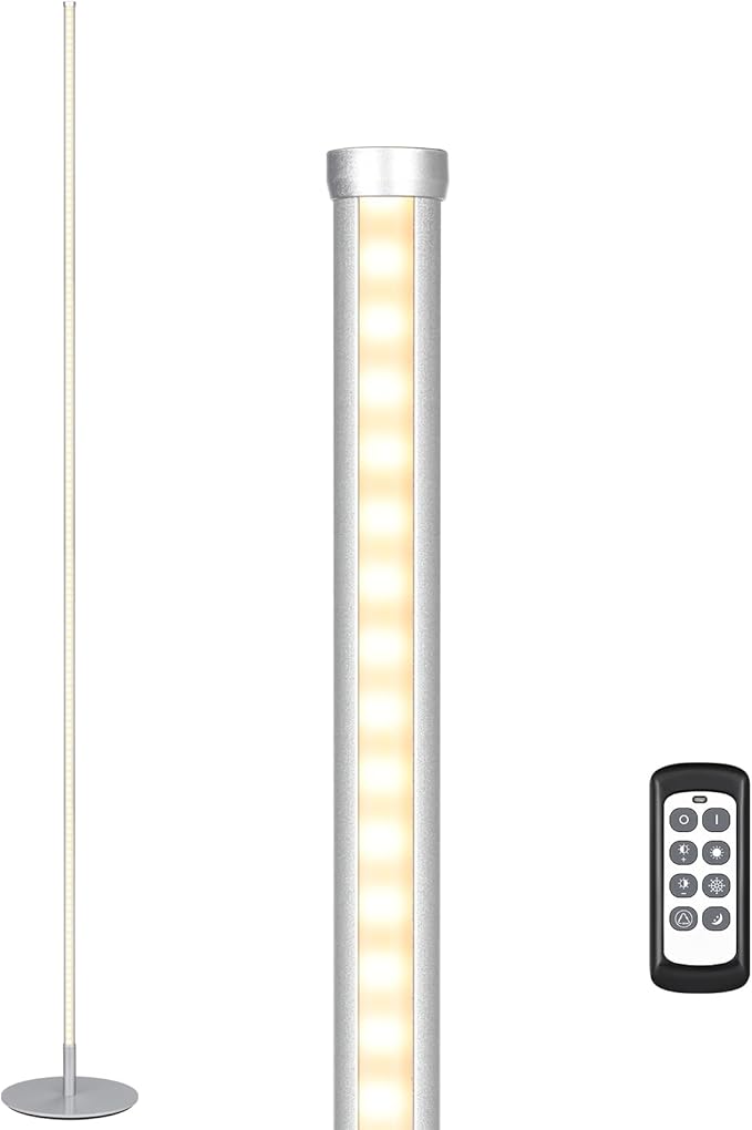 EDISHINE LED Corner Lamp, 57.5" Tall Slim Sleek Floor Lamps (2 Pack)