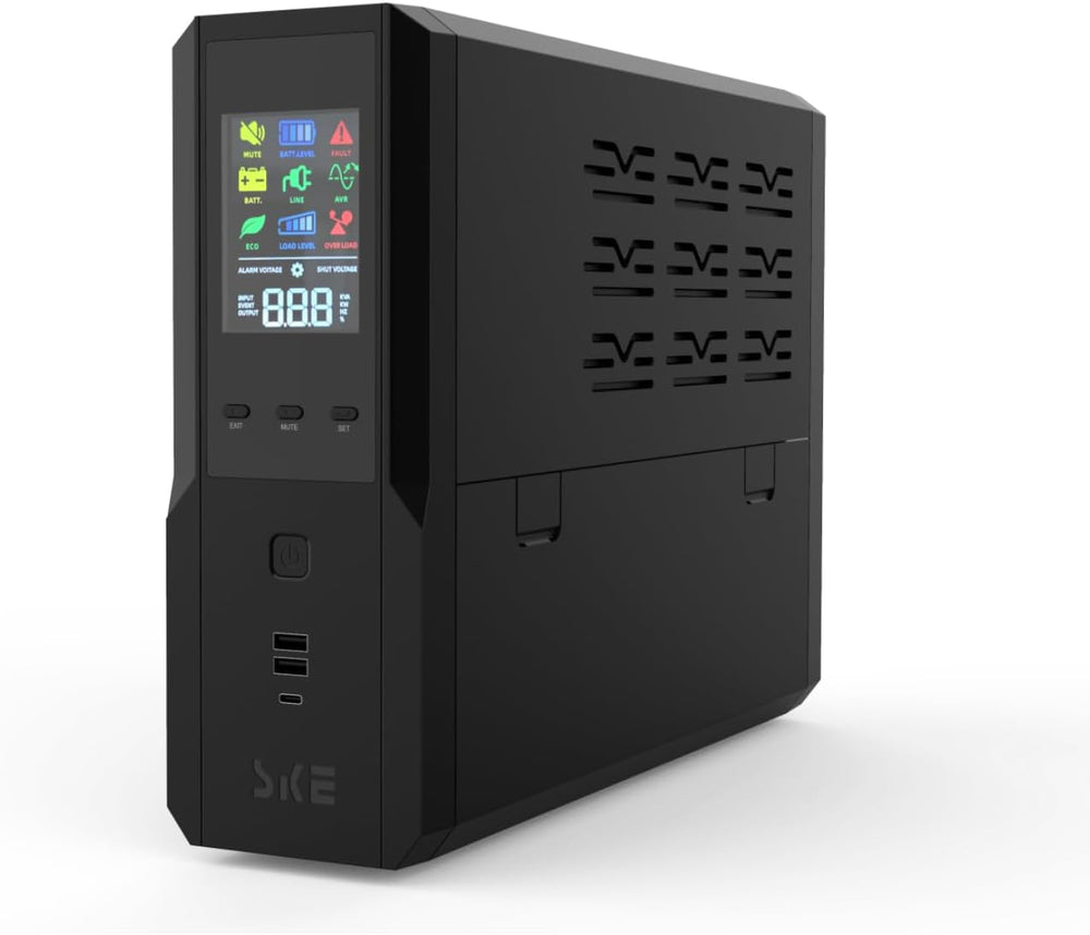 SKE 1500VA/900W Small UPS Battery Backup & Surge Protector