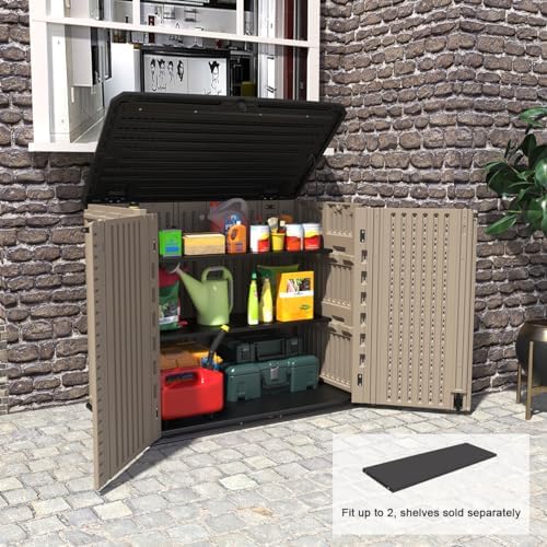 KINYING Outdoor Storage Shed - Horizontal Storage Cabinet Waterproof for Gard...