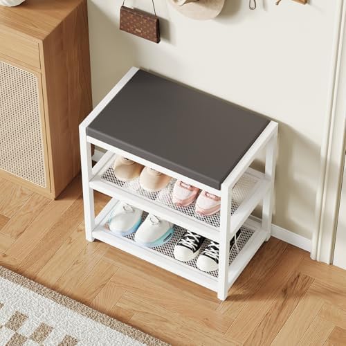 Small Shoe Bench Shoe Rack Storage Bench Entryway Bench Shoe Shelf with Seat ...