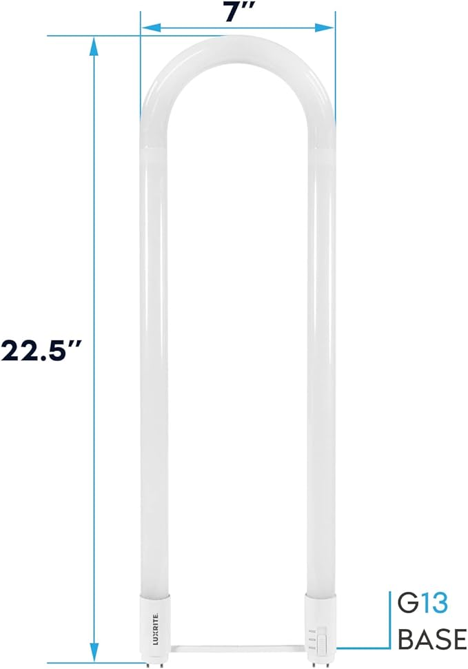 Luxrite U Bend LED Tube Light, T8 T12, 3 Colors 3500K | 4000K | 5000K, 2100 (...