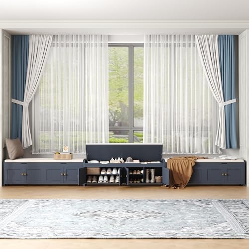 HOMEFORT 54.4" Shoe Bench with Lift Top Storage, Entryway Bench with Cus...