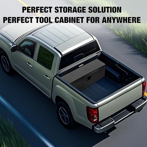 Garvee Black Steel Truck Bed Tool Box, Trailer Tongue Box, Truck Storage Orga...