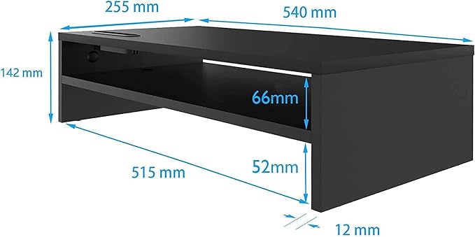 BONTEC Wood Monitor Stand Riser, 2-Tier Desktop Organizer