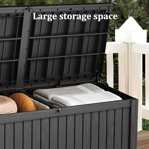 Outdoor Storage Box 271GAL Waterproof Resin Deck Box,Pool Accessories Supplie...