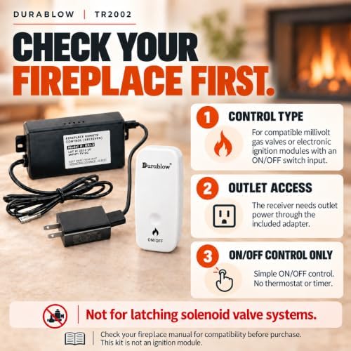 Durablow TR2002 Gas Fireplace Remote Control