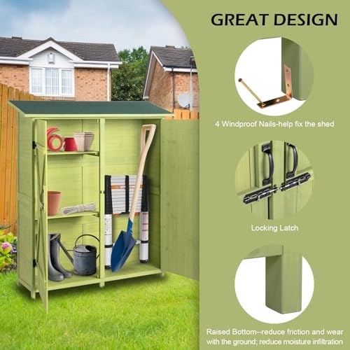 VINGLI Upgraded Outdoor Wooden Storage Shed, Extra Large Garden Shed Outside ...