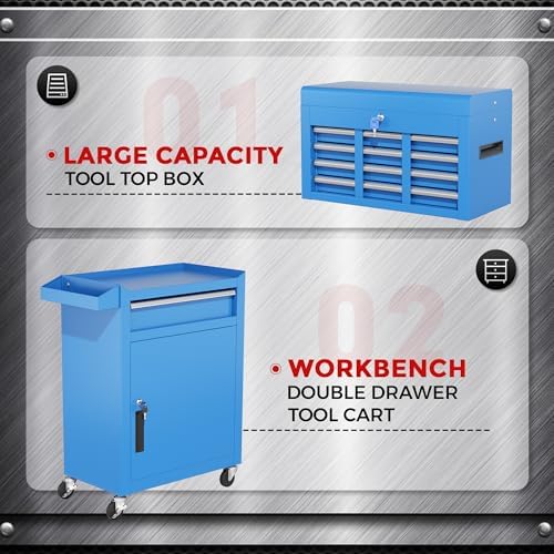 INTERGREAT Rolling Tool Chest, 5-Drawer Tool Box Organizer, Lockable Wheels &...