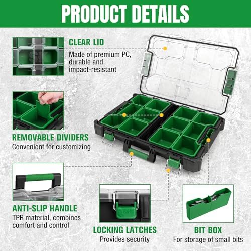 SK 20.5-Inch Small Part Organizer, Portable Tool Box Organizer, IP65