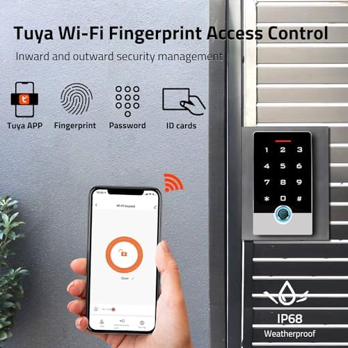 Wireless WiFi TUYA Access Control System, Fingerprint Password ID Keypad