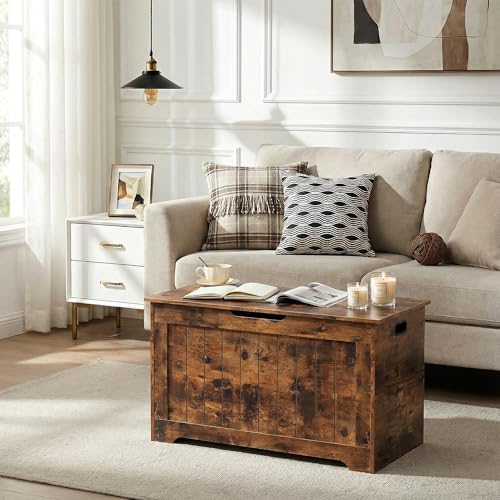 SUPER DEAL Storage Chest, 30 inches Chest Box Organizer with 2 Safety Hinges,...