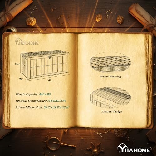 YITAHOME 134 Gallon Large Outdoor Storage Box with Lock