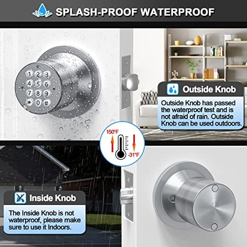 Keyless Digital Electronic Entry Security Safety Door Lock Locker (Satin Nick...