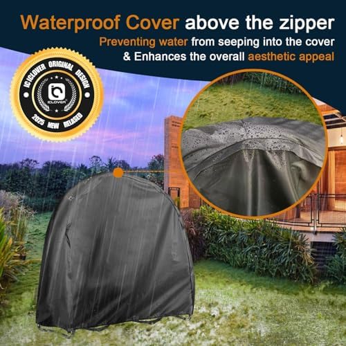 IC ICLOVER 48 Inch Firewood Log Hoop Cover, Waterproof Round Log Rack Cover