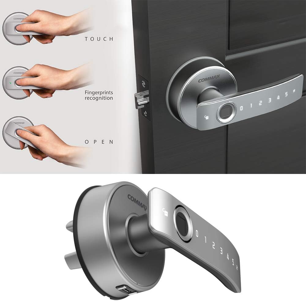 COMMAX CDL-800WL Digital Lever Lock, Biometric Fingerprint, Hidden Touchscree...