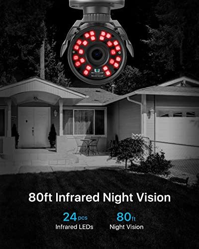 ZOSI 4 Pack 1080P 1920TVL Home Security Cameras Outdoor Indoor, Night Vision,...
