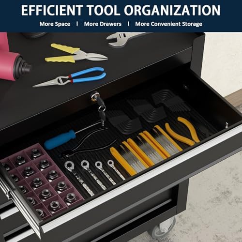 5-Drawer Metal Rolling Tool Chest with Wheels,Tool Storage Cabinet with Locki...