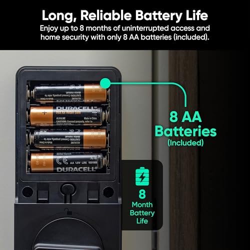 Wyze Auto-Lock Bolt v2, Fingerprint Keyless Entry Smart Lock, AI Learning Sca...