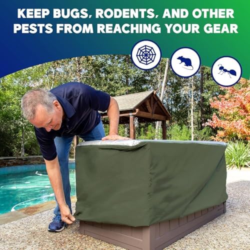 YardStash Deck Box Cover - Heavy Duty, Waterproof Covers for Outdoor Cushion ...