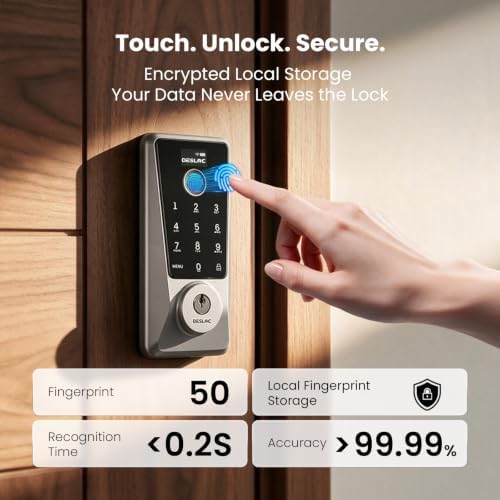 DESLOC WiFi Fingerprint Smart Keypad Door Lock D110 Plus with App Control