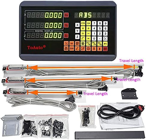 26" 30" 12" DRO 3 Axis Digital Readout 5um Precision Linear Gl...
