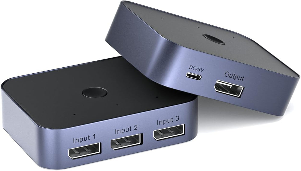 Y.D.F 8K@60Hz DisplayPort Switcher 3 in 1 Out DP1.4 32.4Gbps Data Transfer