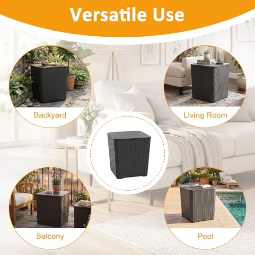 PatioZen 20 Gallon Outdoor Storage Deck Box, Black