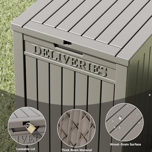 LHBGO Package Delivery Box for Outside, 48 Gallon Storage with Lockable Secur...