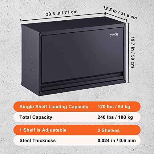 VEVOR Metal Storage Cabinet, 120lbs Load Capacity per Shelf, 20'' Tal...