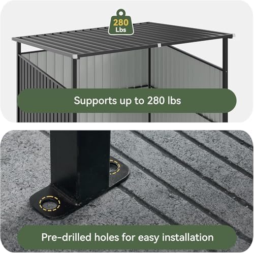 Aoxun 6x6FT Outdoor Shed Grill Shed, Grill Gazebo, Black