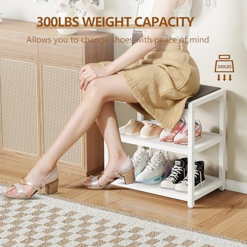 Small Shoe Bench Shoe Rack Storage Bench Entryway Bench Shoe Shelf with Seat ...