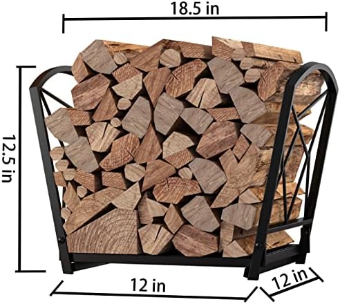 Fire Beauty Folding Iron Firewood Log Rack for Indoor & Outdoor Storage