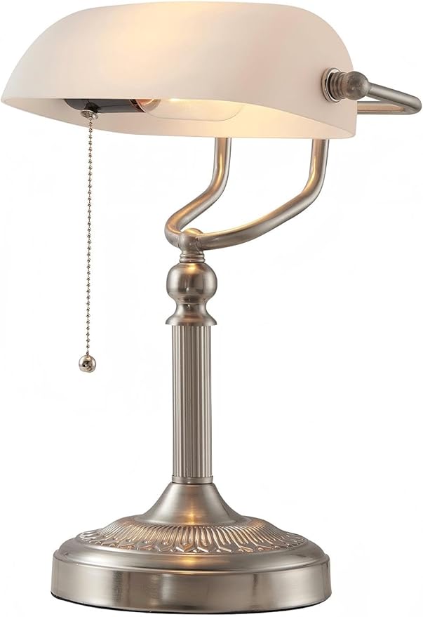 Newrays White Matted Glass Bankers Desk Lamp