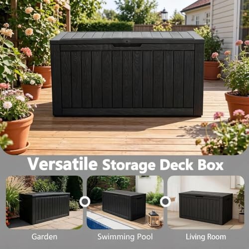 KAMABOKO Outdoor Storage Box, 150 Gallon Deck Box Outdoor Waterproof