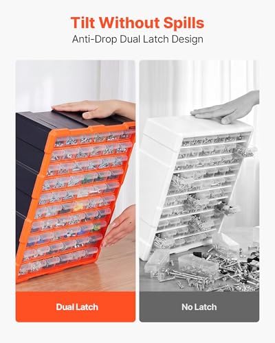 VEVOR 60-Drawer Storage Organizer, Plastic, Drawer Storage Cabinet for Garage...