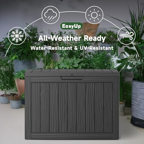EasyUp 45 Gal Waterproof Outdoor Storage Box UV Resistant Deck Box