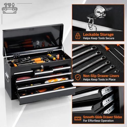 Rolling Tool Chest - 8 Drawers Tool Box Organizer with Lockable Wheels, Slidi...