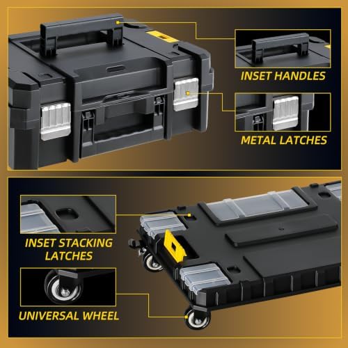 TLGREEN 5-in-1 Stackable Rolling Tool Box with Wheels and Drawers