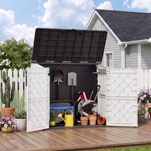 Bifanuo 36 Cu Ft Resin Outdoor Storage Shed, Horizontal Storage Cabinet
